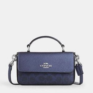 New💙Coach Mini Josie Top Handle Bag In Signature Canvas